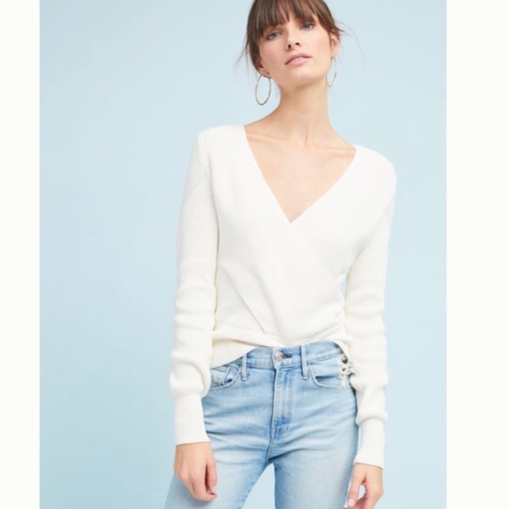 Anthropologie Moth cross wrap front sweater